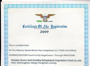 Certificate-FDA
